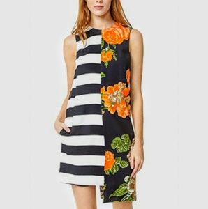 MSGM Milano striped & floral shift sleeveless summer dress